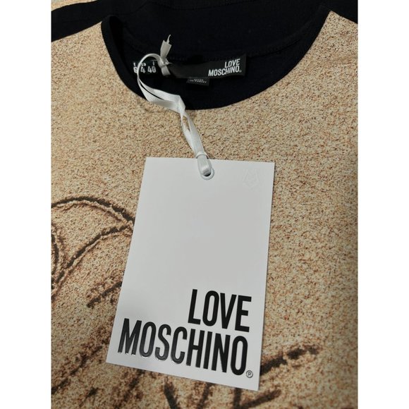 Love Moschino NWT Brown Heart Arrow Top Black Sleeveless Blouse Tank Shirt 4 - Picture 2 of 6